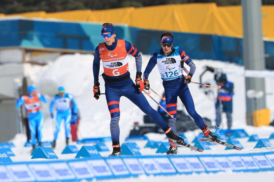 Bastien guidant Thomas Dubois à Pyeongchang