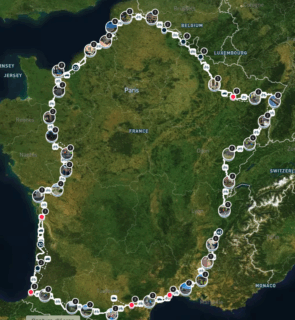 carte de France avec l'itinéraire